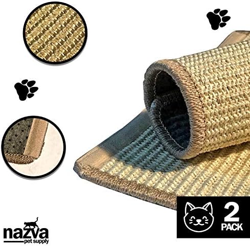 חתול גרדן סיסל מחצלת בז 'שטיח - 2 מארז איקס 16 איקס 12 כל - טבעי שריטה כרית סקוטש ריהוט שטיחים ספות מגיני