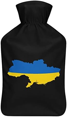 מפת דגל של בקבוק מים חמים באוקראינה עם כיסוי רך שקית מים חמים לרגליים ביד חום כתף צוואר