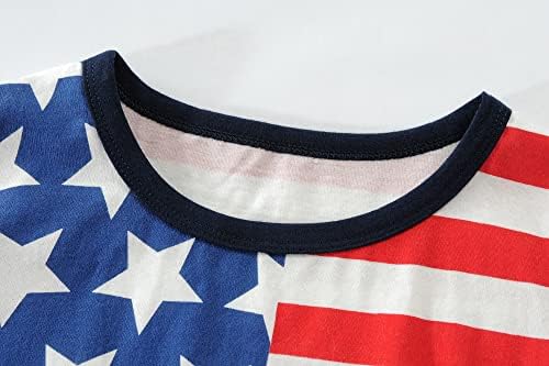 חולצת דגל אמריקאית של CM-KID לבנות בנות פעוטות בנות 4 ביולי ילדים