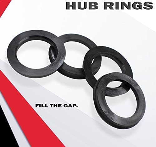חלקי אביזרי גלגלים סט של 4 טבעת מרכזית טבעת 67 ממ OD עד 60.1 ממ מזהה רכזת, פוליקרבונט שחור