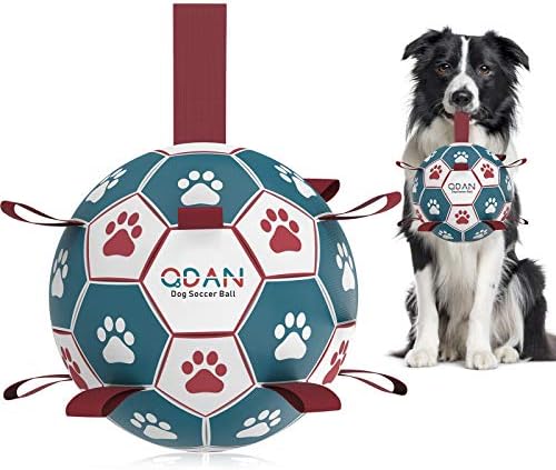 כדור כדורגל של צעצועי כלבים של QDAN, צעצועי כלבים אינטראקטיביים למשיכת מלחמה, מתנות ליום הולדת גור, צעצוע משיכה לכלבים, צעצוע