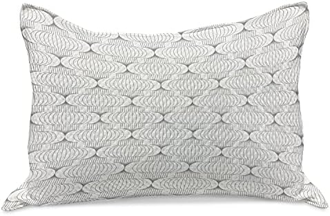 כיסוי כרית שמיכה סרוגה גיאומטרית של אמבסון, צורות בהשראה אתניות עם קווים אנכיים בתבנית חוזרת ונשנית, כיסוי כריות
