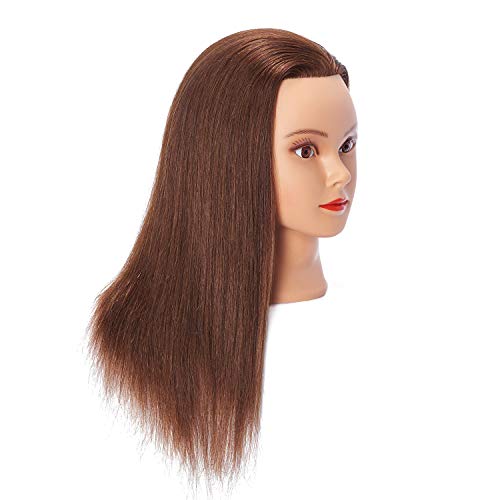 קישור שיער 20-22 בובת ראש עם שיער טבעי סטיילינג אימון ראש בובות לקוסמטיקה גמד מניקינס עיסוק ראש עם מעמד
