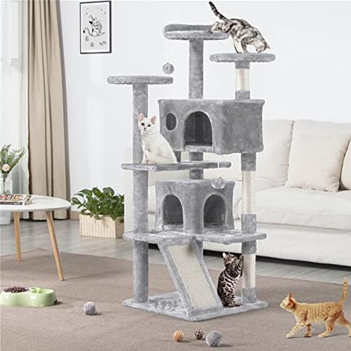 סמילמארט 54& 34; דירה כפולה חתול עץ עם מגרד פוסט מגדל