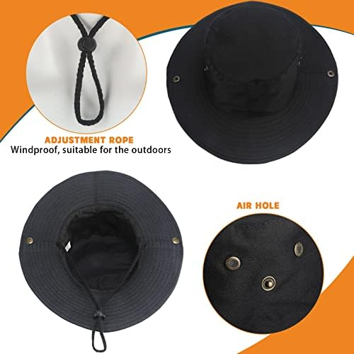 SEEWEY 6 PCS כובע דלי רוחב רוחב לגברים כובע הגנת UV לגברים כובע דלי יבש מהיר כובע קיץ חוף קיץ כובע חיצוני