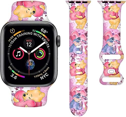 להקות קריקטורה של קוואי חמוד תואמות להקת Apple Watch 38 ממ 40 ממ 41 ממ 42 ממ 44 ממ 45 ממ, רצועות סיליקון רצועות כף יד