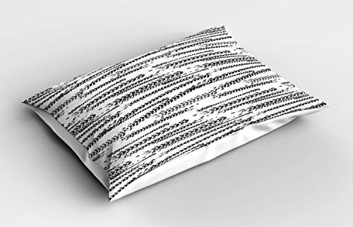 Ambesonne Abstract Pillow Sham, איור אמנות של מסלולי צמיגי רכב המתוארים בסגנון גראנג ', ציפית כרית מודפסת בגודל סטנדרטי, 26