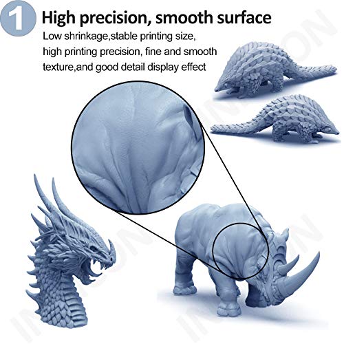 שרף מדפסת תלת מימדית של Innicon 3D, 405 ננומטר שרף מהיר רחיץ עבור LCD DLP דפוס 3D, דיוק גבוה פוטולימר סטנדרטי מים רחיצים