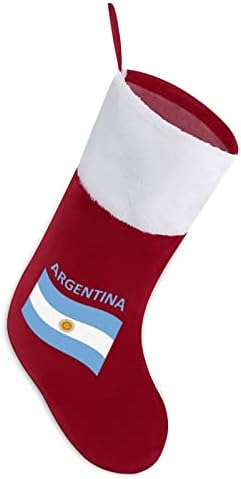 דגל של ארגנטינה חג המולד תלוי גרב סנטה חמוד לקישוט עץ חג המולד מתנות קישוטים