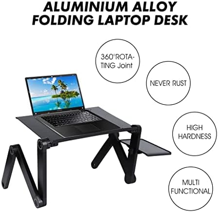 שולחן מחשב נייד מתכוונן שולחן מחשב נייד מתכוונן עמדת אלומיניום ניידת LAPDESK לספת טלוויזיה מיטת טלוויזיה עמדת שולחן ארגונומית