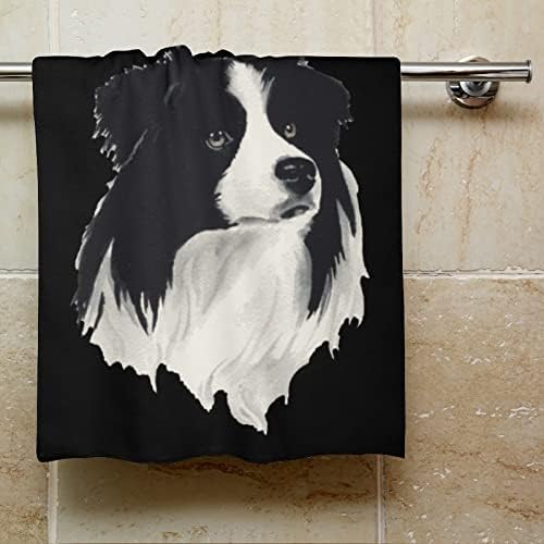 גבול חמוד קולי כלב מגבת כביסה מגבת 28.7 X13.8 מטליות פנים סיבי סופר -סין מגבות סופגות מאוד מגבות
