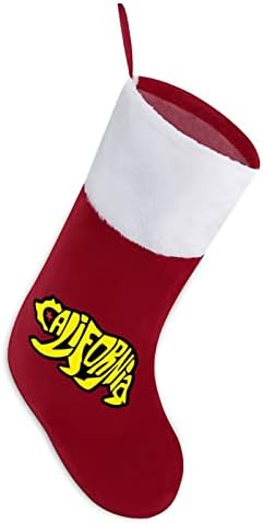 קליפורניה נושאת גרב חג מולד מצחיק עם גרבי חג המולד קצרים של שרוול קטיפה לאח תלוי קישוט חג משפחתי