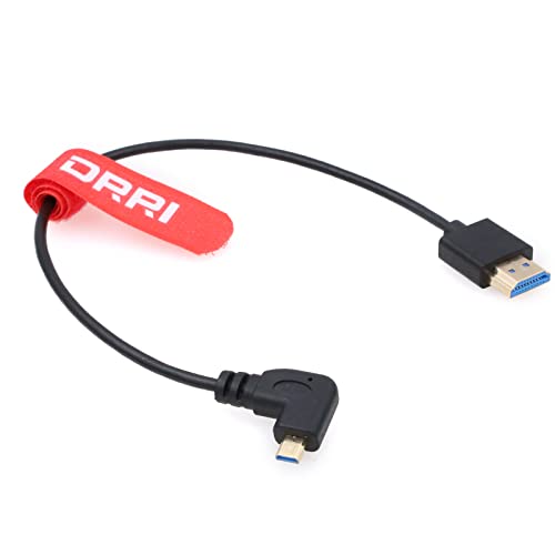 DRRRI מהירות גבוהה 8K זווית ימנית מיקרו HDMI ל- HDMI 2.1 כבל למצלמת Canon R5 & R6 לאטומוס Ninja V