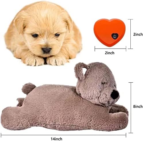 צעצוע פעימות לב של Honorhope כלב להקלה על חרדה, כלב צעצוע קטיפה רכה חיית מחמד מרגיעה גורים אימון התנהגותי עזרה צעצוע