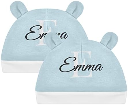כובעי כפתות תינוקות בהתאמה אישית עם אוזניים דוב בהתאמה אישית כובעי כובעי תינוקות יילודים לתינוקות מתנות בנות תינוקות 0-9 חודשים
