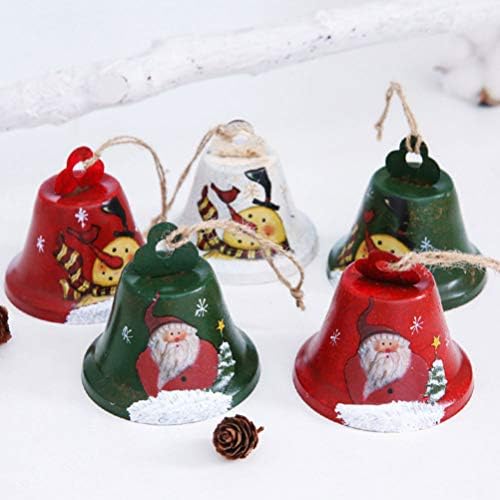 צעצועים 2 יח 'פעמוני חג מולד אדומים, קישוט תליה עץ מתכת פעמוני ג'ינגל פעמון סנטה קלאוס פעמון לחג המולד לחג המולד