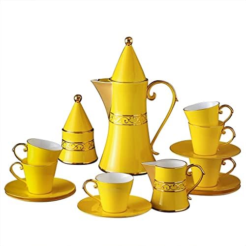YAYWP 15 יחידות סגנון אירופאי סגנון צהוב פיגמנט מרקם כוסות סיר תה וכרוחיות מתנה לתוכנות אוכל לחתונה