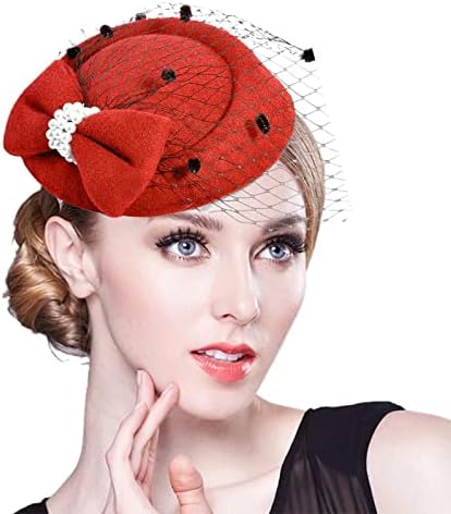 קוקטייל מסיבת כובעי -20 -50 כובע הפילבוקס כובע צעיף פרחוני פרח רוקד כובעי רשת נוצות שיער קליפ