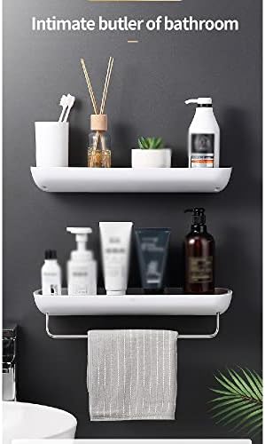 מחזיק מדף חדר אמבטיה זזליק מחזיק קיר שמפו רכוב תבלינים מארגן מקלחת אמבטיה עם מוט מגבת