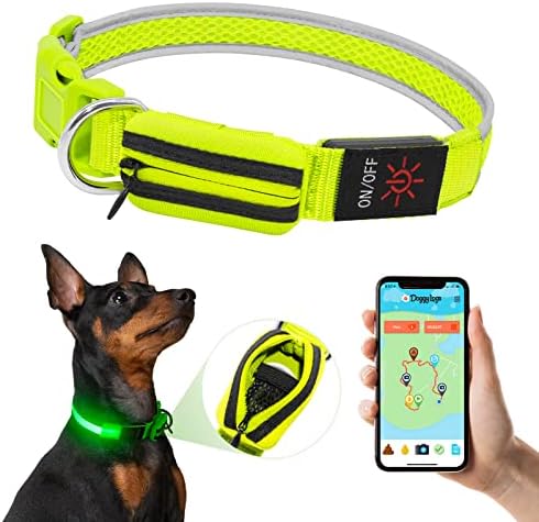 מחזיק צווארון אוויר של צווארון אוויר, מחזיק גשש GPS צווארון כלבים מדליק לכלבים עם תיק לתג כלב מזהה אוויר