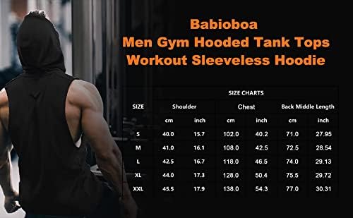 Babioboa אימון לגברים גופיות טנקים עם אימון ספורט קפוצ'ונים חסרי כושר ללא שרוולים פיתוח גוף מנותק חולצות שרירים