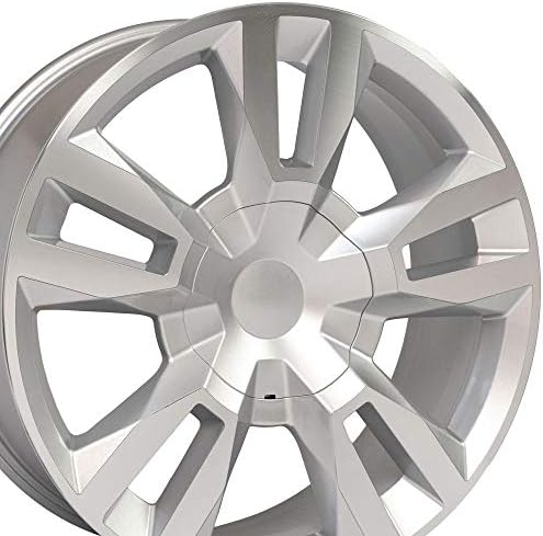OE Wheels LLC 22 אינץ 'חישוקים מתאים לשברולט סילברדו טאהו פרברי סיירה יוקון אסקלייד מהדורה מיוחדת RST עצרת סגנון זרימה נוצרה