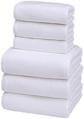CFSNCM 6 יחידות/סט מגבת רחצה לבן כותנה לבן שחור מגבות מקלחת פנים עבות למלונות בית חדר אמבטיה מבוגרים ילדים
