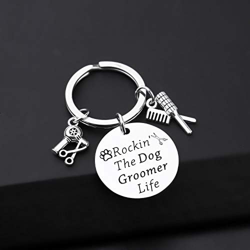 פנקי מחזיק מפתחות למספרה לכלבים מתנה למספרה לחיות מחמד מתנה נדנדה את החיים למספרה לכלבים תכשיטי טיפוח לכלבים