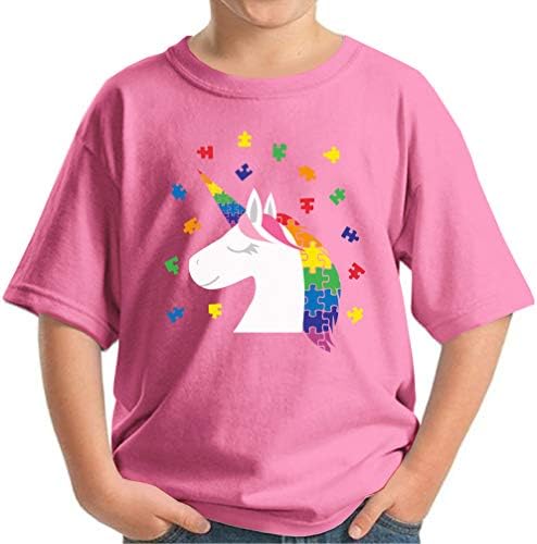 PEKATEES אוטיזם חולצת נוער אוטיזם חולצת חד קרן לילדים לחודש מודעות לאוטיזם