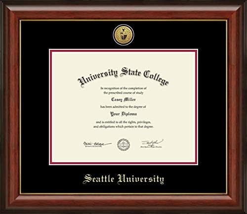 אוניברסיטת סיאטל - רישיון רשמית - מסגרת תעודת תואר ראשון/תואר שני - מסגרת תעודת מדליון זהב - גודל מסמך 11 x 8.5