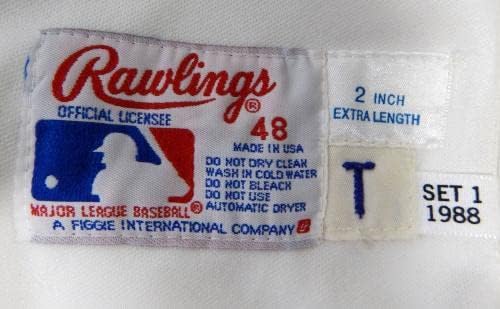 1988 Angels California Vance Lovelace 45 משחק השתמש ב- White Jersey DP14398 - משחק משומש ב- MLB גופיות