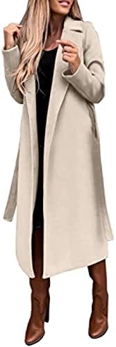 ז'קט עבה לנשים שרוול ארוך צמר דמוי דמוי חמים מעילים ארוכים