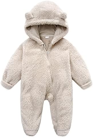 פויה תינוקת יולדת חורפית רומפר פליס דוב גוף דוב ברדס רוכסן רוכסן תלבושת מעיל אטום רוח 0-18 חודשים