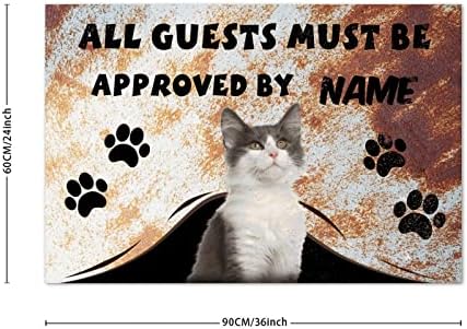 כל האורחים חייבים להיות מאושרים על ידי כניסת חתולים פטיו אזורים עסוקים מגרד נעליים מגרד חתול הדפסי כפות קוקוס שטיחי