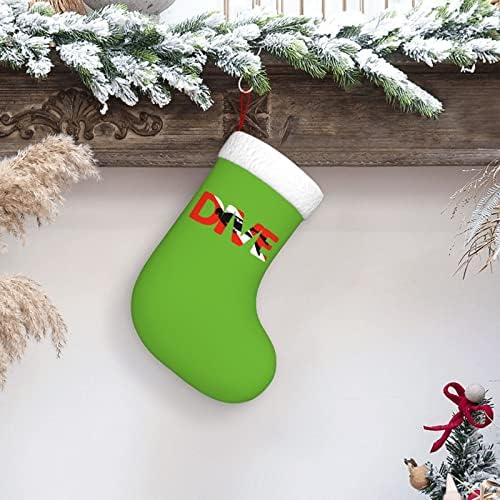 צלילה חתוכה צלילה של כריסטמה גרביים קישוטי עץ חג המולד גרבי חג מולד לחג המולד מתנות למסיבות חג 18 אינץ '