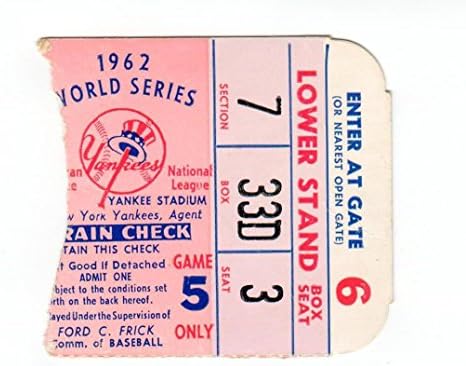 1962 משחק עולמי משחק 5 כרטיסים ינקי ינקי מביס ענקים 5-3
