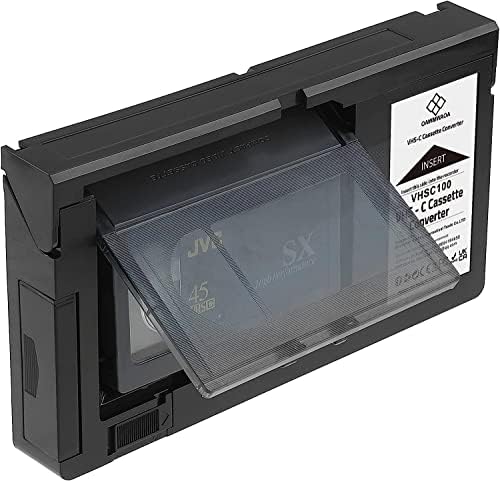 מתאם קלטת Oawmwaoa VHS-C תואם ל- VHS-C SVHS מצלמות וידיאו JVC RCA ממיר קלטת VHS ממונעת Panasonic לא תואם עם 8 ממ / minidv