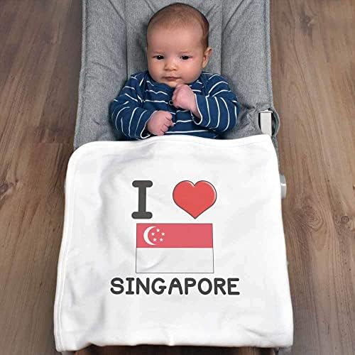 Azeeda 'אני אוהב את סינגפור' שמיכה / צעיף כותנה כותנה