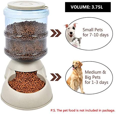 3.75 ליטר מתקן מים אוטומטי לחתול מזון לכלבים מזרקות שתייה לחיות מחמד של כלב חתול מכונת מזון בעלת קיבולת גדולה מזין מים אוטומטי