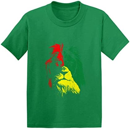 ראש אריה ראסטה - חולצת טריקו של תינוקות ראסטאפרית/פעוטות כותנה