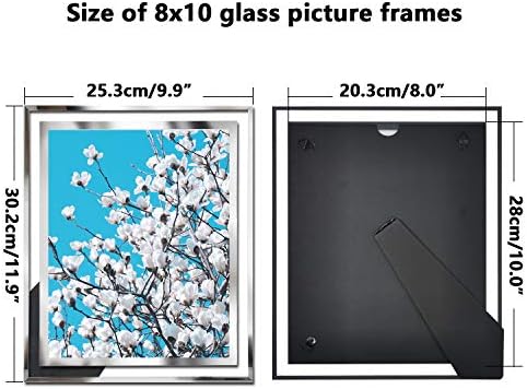 SESEAT 8X10 מסגרות תמונה חבילה של 2 שולחנות תצוגה הביתית מסגרות מרובות זכוכית