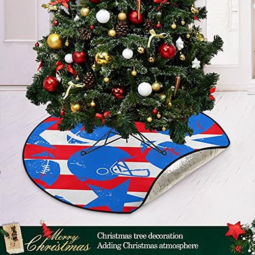 כוכבים פסים כדורגל עץ חג המולד מחצלת עץ אטום למים עמדת מגש שטיח מחצלת תחת עץ חג המולד אביזר להגנת רצפה אספקת בית