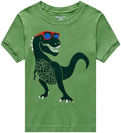 Popshion Boys Pajamas בגדי פעוטות כותנה קיץ PJs לדינוזאור של כוכב הלכת דינוזאור לילדים סטים קצרים 2-10 שנים