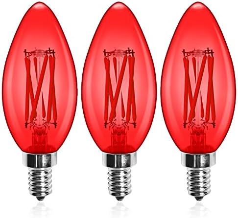 תאורה אדומה ניתנת לעמעום 12 נורות לד 6 וואט 10 נורות נימה אדיסון 12 בסיס מנורה, זכוכית שקופה ג35 צורת טורפדו