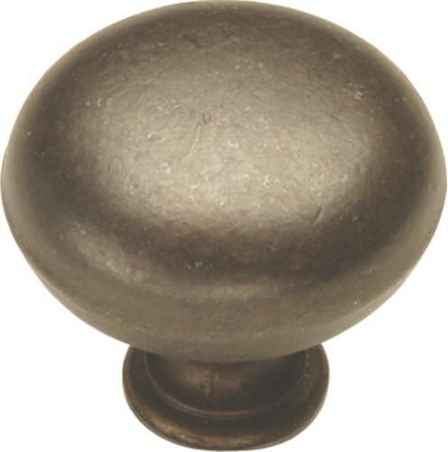 חומרת Hickory PA1218-BYA 1-1/4 אינץ 'כפתור ארון מנצ'סטר, ביסקיין עתיק