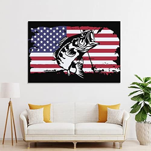 דגל דגים אמריקאי תלוי בד ציור יצירות אמנות תפאורה לקיר לסלון חדר שינה אמבטיה