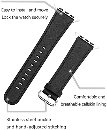רצועת עור של Apawband תואמת לרצועת Apple Watch 38 ממ 40 ממ 42 ממ 44 ממ, החלפת שעון חכם ספורטי