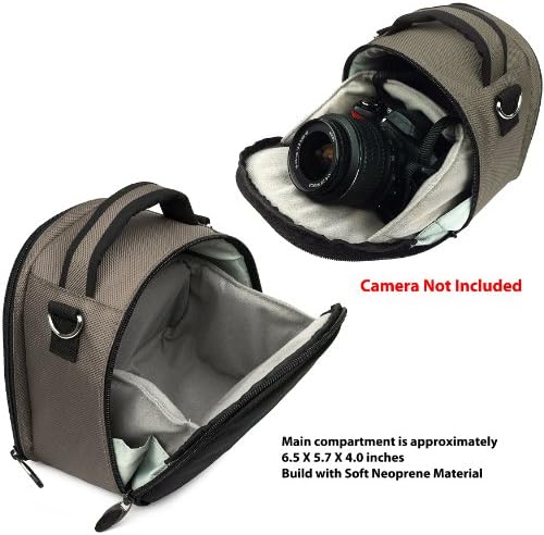 שקית SLR של ניילון אפור עבור Canon EOS Rebel T5i, T5, T3i, T3i, T6S Digital SLR מצלמה ומגן מסך ומגן מסך ומיני חצובה