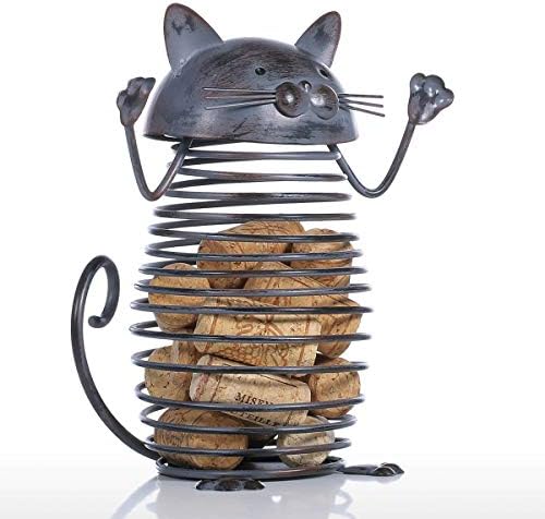 XJJZS חתולי אביב מיכל פקק פסל ברזל חתולי בקבוק צנצנת צנצנת טרנדי מיכל יצירה מיכל קישוט מעשי מתנת מלאכה