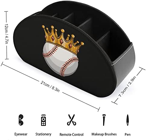 כדור בייסבול לובש מחזיק שלט רחוק בכתר עם 5 תאים מיכל אחסון ארגוני מארגן מרחוק לטלוויזיה עבור בקרי דוד נגן מדיה